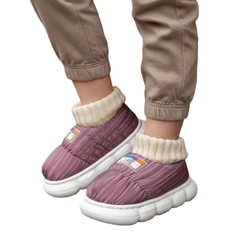 Papuci de casă - Papuci captusiti din bumbac 43079D-85mov