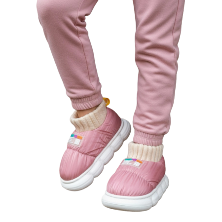 Papuci de casă - Papuci captusiti din bumbac 43079D-85roz