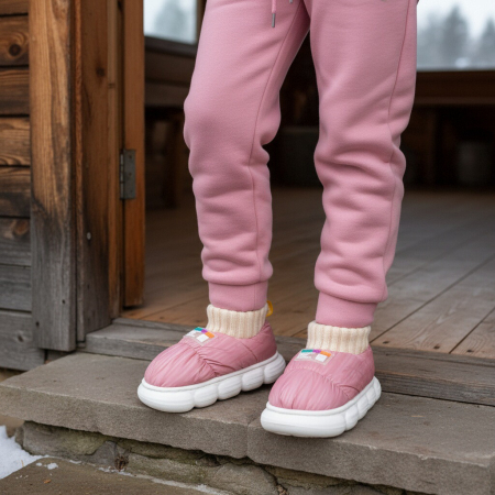 Papuci de casă - Papuci captusiti din bumbac 43079D-85roz