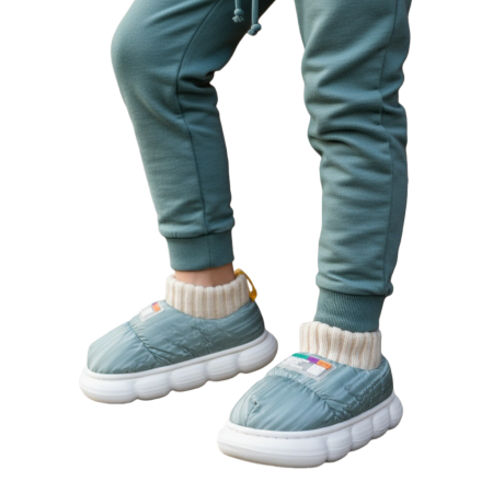 Papuci de casă - Papuci captusiti din bumbac 43079D-85verde