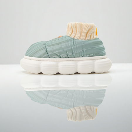 Papuci de casă - Papuci captusiti din bumbac 43079D-85verde