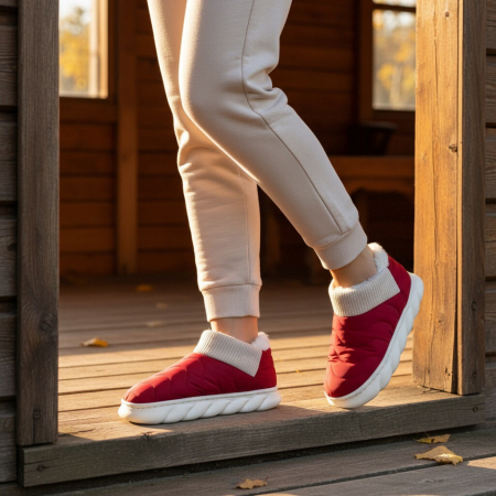 Papuci captusiti din bumbac H53visiniu [12]