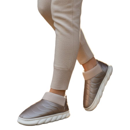 Papuci de casă - Papuci captusiti din bumbac H53maro