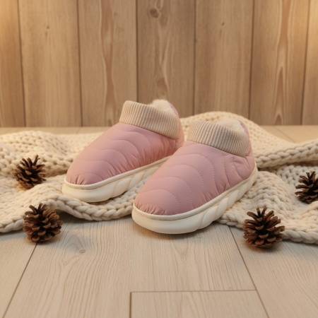 Damă - Papuci captusiti din bumbac H53roz