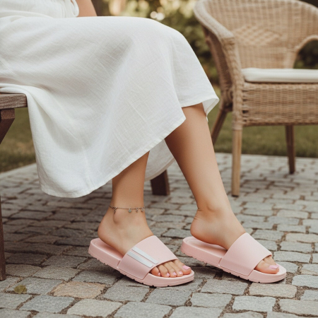 Încălțăminte damă - Papuci casual H758roz