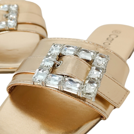 Papuci cu aplicatii cristale decorative F23sampanie [7]