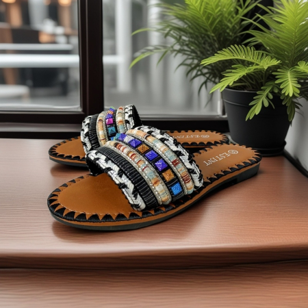 Papuci cu aplicatii decorative 1134negru [6]