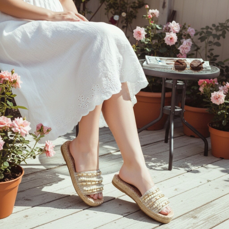 Papuci cu aplicatii decorative A22-150bej [13]