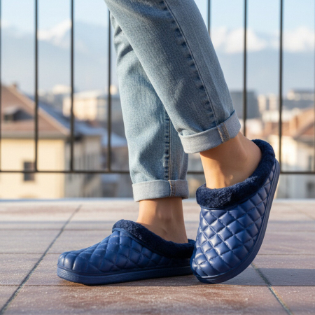 Papuci de casă - Papuci cu blanita A58Mbleumarin