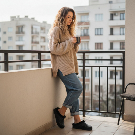 Papuci - Papuci cu blanita A58Mnegru