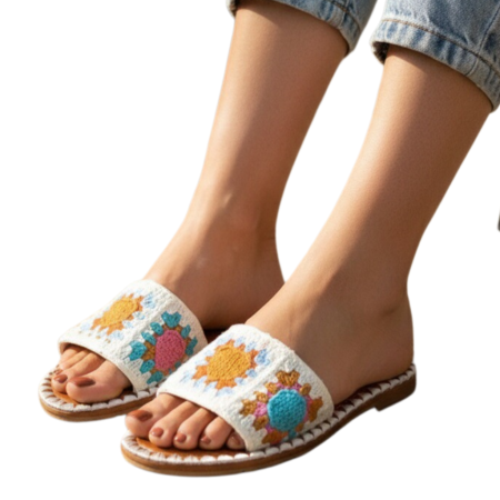 Papuci cu model crosetat 1133alb [6]