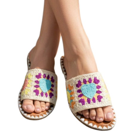 Papuci cu model crosetat 1133bej [8]