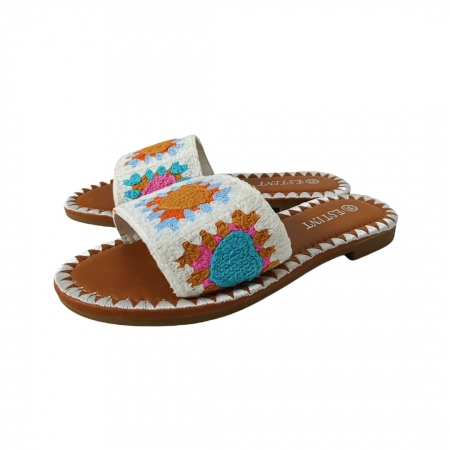 Papuci - Papuci cu model crosetat 1133alb