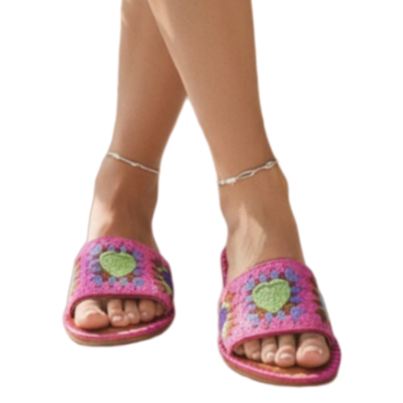 Papuci cu model crosetat 1133fucsia [8]