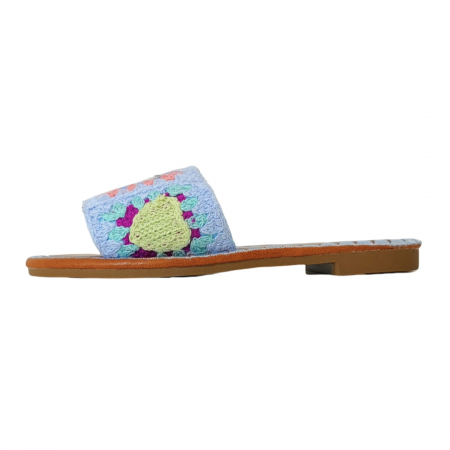 Papuci - Papuci cu model crosetat 1133albastru