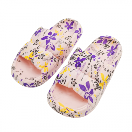 Papuci 9.99 - Papuci cu motiv floral H682roz