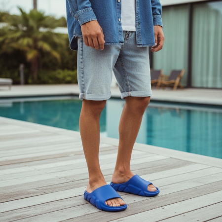 Papuci - Papuci cu platforma E02bleumarin