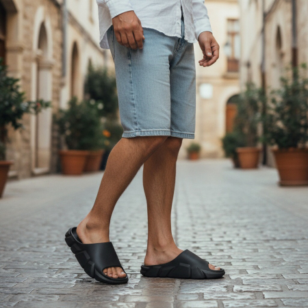 Papuci - Papuci cu platforma E02negru