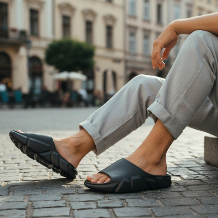 Papuci - Papuci cu platforma E02negru