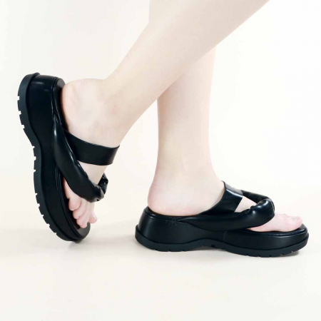 Papuci 9.99 - Papuci cu platforma X22-716negru