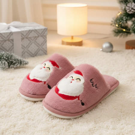Papuci de casa cu motive Craciun L690roz [8]