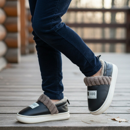 ÎNCĂLȚĂMINTE COPII 19.99 - Papuci de casa imblaniti C105gri