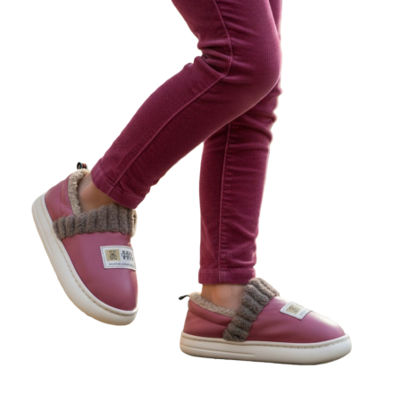 Încălțăminte copii - Papuci de casa imblaniti C105roz