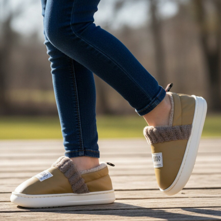 Încălțăminte copii - Papuci de casa imblaniti C105verde