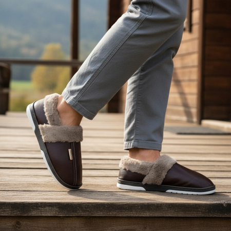 Papuci de casa imblaniti D310maro [9]