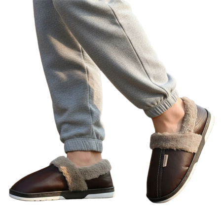 Papuci de casă - Papuci de casa imblaniti D310maro