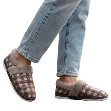 Încălțăminte bărbați - Papuci de casa imblaniti D311maro