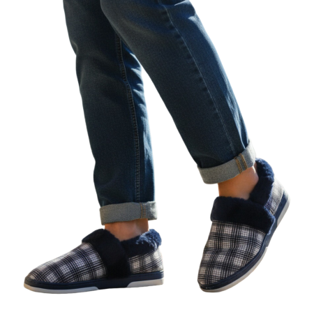 Papuci de casă - Papuci de casa imblaniti D311bleumarin