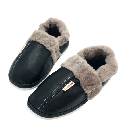 Încălțăminte bărbați - Papuci de casa imblaniti D310negru