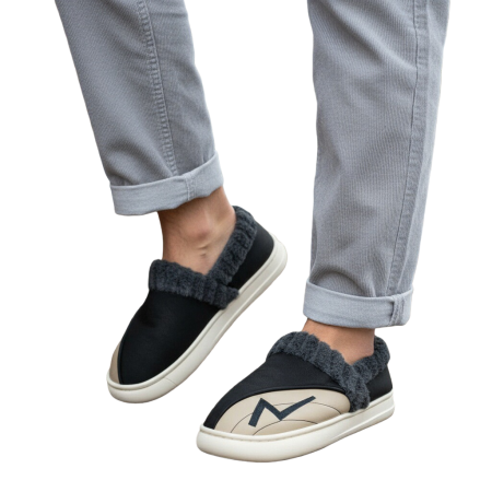 Papuci de casă - Papuci de casa imblaniti D327gri