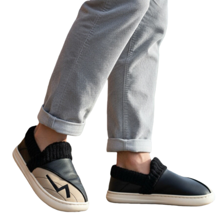 Papuci de casă - Papuci de casa imblaniti D327negru