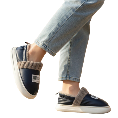 Papuci de casă - Papuci de casa imblaniti L611bleumarin