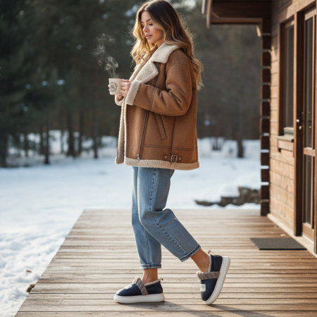 Papuci de casa imblaniti L611bleumarin [6]