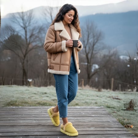 Papuci de casa imblaniti L639galben [6]