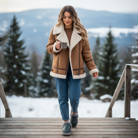 Papuci de casa imblaniti L639gri [6]