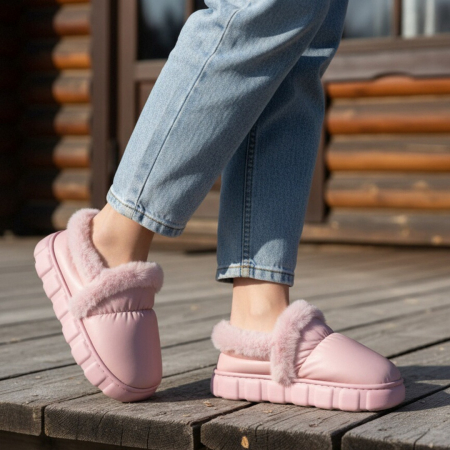 Damă - Papuci de casa imblaniti L639roz