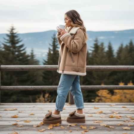 Papuci de casă - Papuci de casa imblaniti L737maro