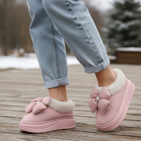 Papuci de casă - Papuci de casa imblaniti L737roz