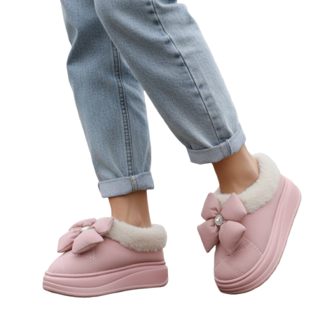Papuci de casă - Papuci de casa imblaniti L737roz