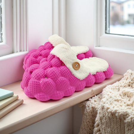Papuci de casa pufosi 809fucsia [7]