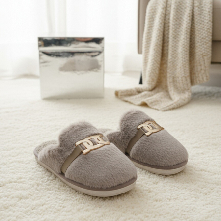 Papuci de casa pufosi A-648maro [7]