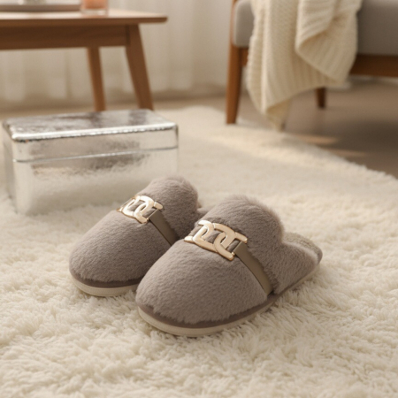 Papuci de casa pufosi A-648maro [10]