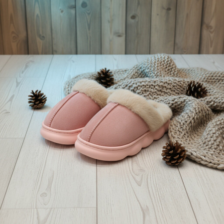 Damă - Papuci de casa pufosi A-816roz