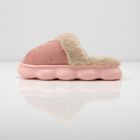 Damă - Papuci de casa pufosi A-816roz