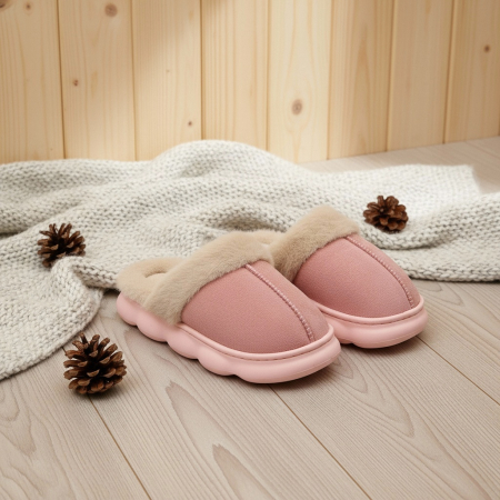 Papuci de casa pufosi A-816roz [13]
