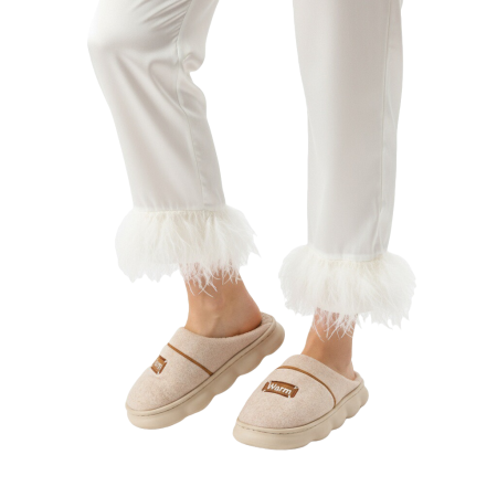 Papuci de casă - Papuci de casa pufosi A-812bej